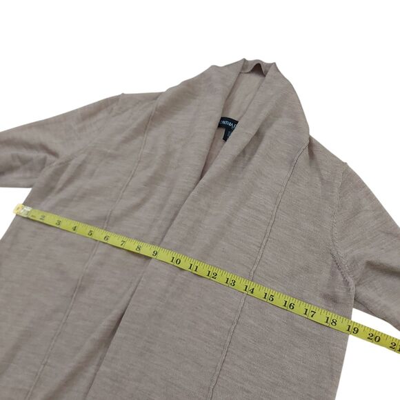 Cynthia Rowly Open Cardigan Womens Medium Brown Knitted Extra Fine Merino Wool - Picture 10 of 11